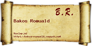 Bakos Romuald névjegykártya