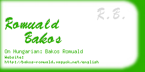 romuald bakos business card